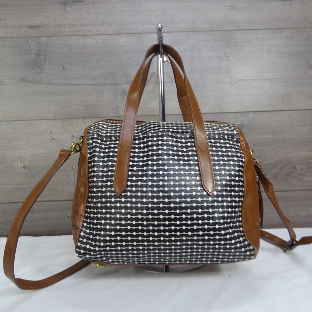 Fossil Dome Leather Satchel Shoulder Bag